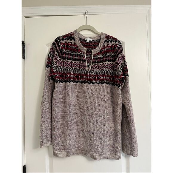 J Jill Fair Isle Sweater and hat - L - Picture 1 of 11